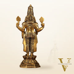 Brass Tirupati Balaji Statue | 12" Height | Divine Elegance