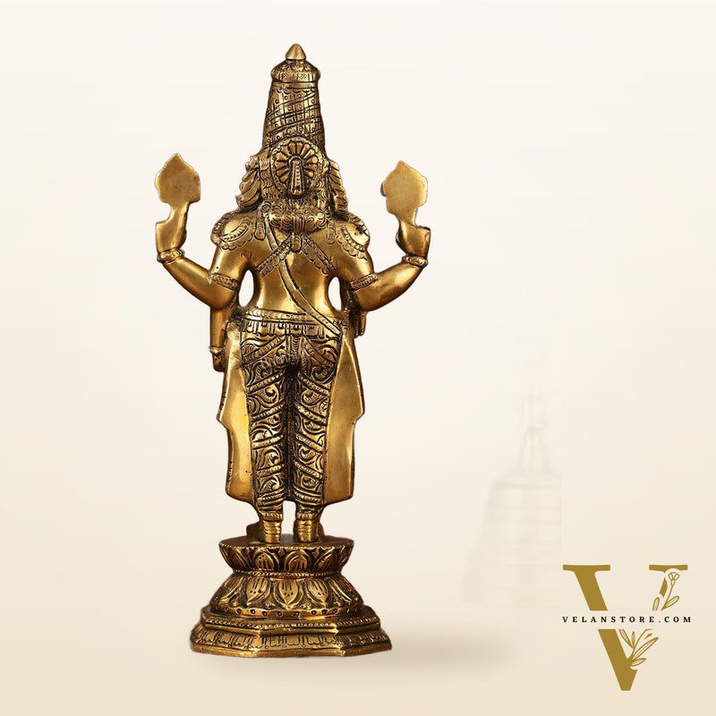 Brass Tirupati Balaji Statue | 12" Height | Divine Elegance