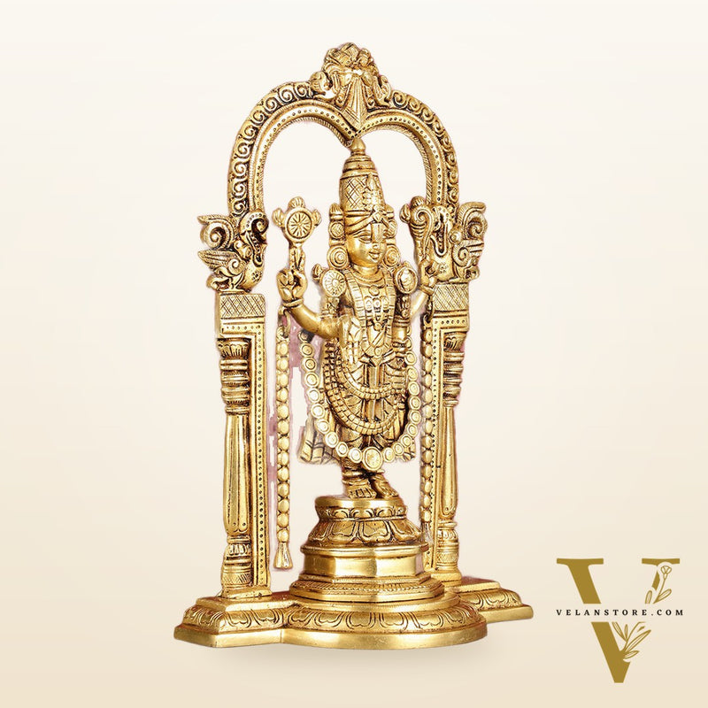 Brass Tirupati Balaji Statue 14" antique tone