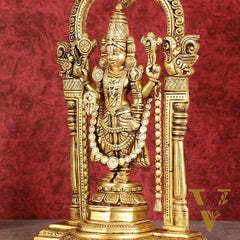 Brass Tirupati Balaji Statue 14" antique tone
