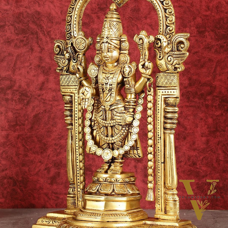 Brass Tirupati Balaji Statue 14" antique tone