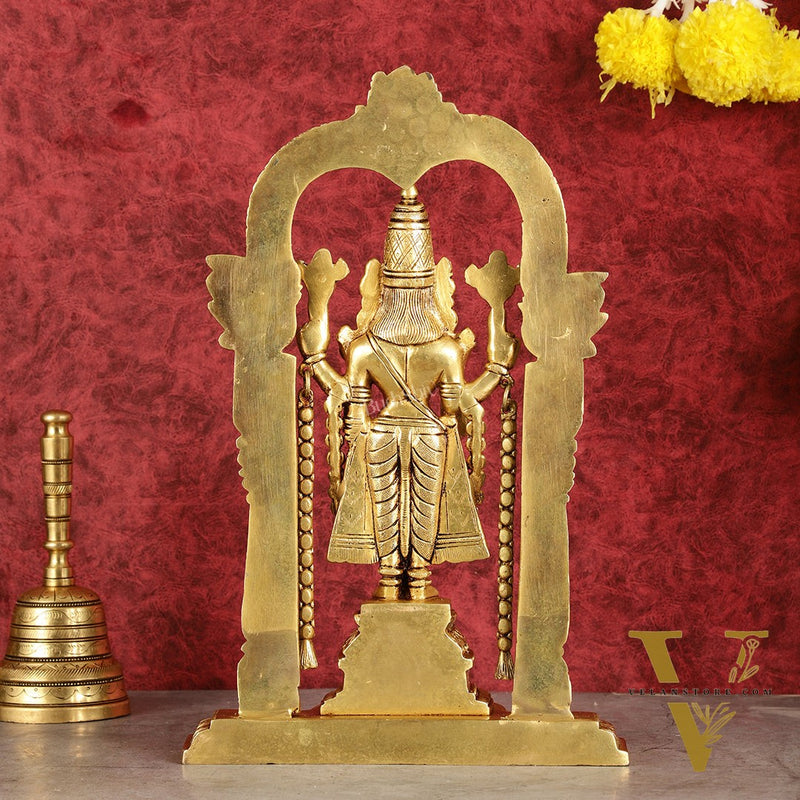 Brass Tirupati Balaji Statue 14" antique tone