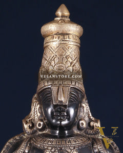 Brass Tirupati Balaji Statue 18 inch matte black and glossy gold