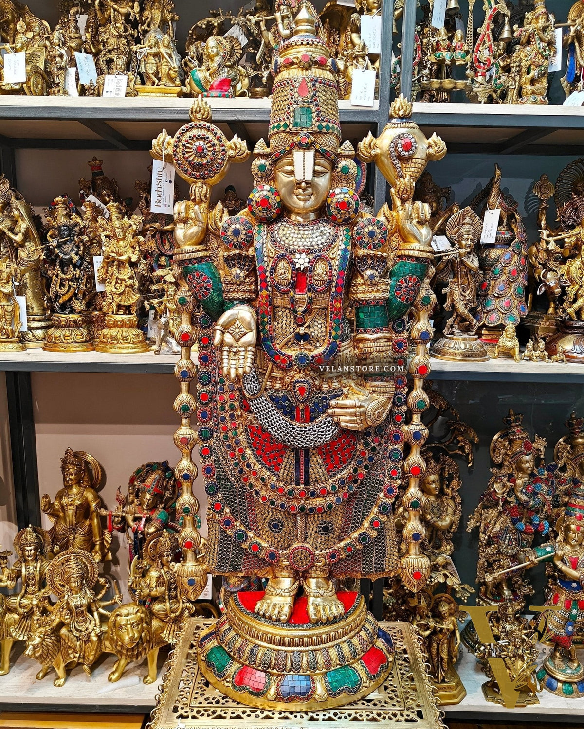Brass Tirupati Balaji statue 48 inch multicolour
