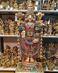Brass Tirupati Balaji statue 48 inch multicolour