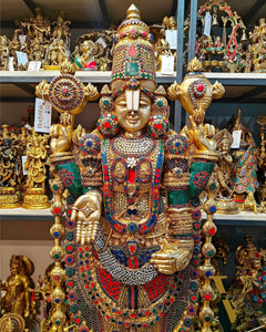 Brass Tirupati Balaji statue 48 inch multicolour