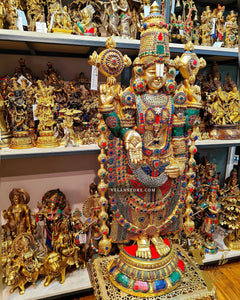 Brass Tirupati Balaji statue 48 inch multicolour