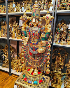 Brass Tirupati Balaji statue 48 inch multicolour