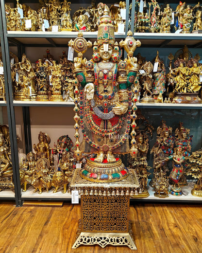 Brass Tirupati Balaji statue 48 inch multicolour