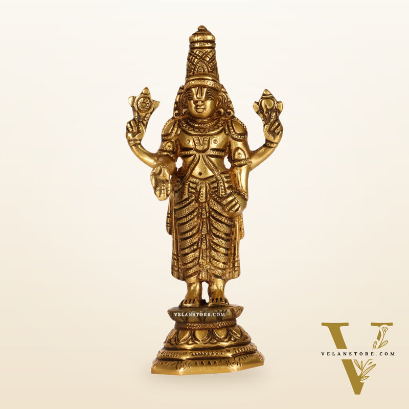 Brass Tirupati Balaji Statue 6"