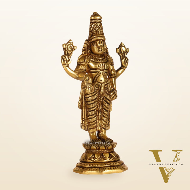 Brass Tirupati Balaji Statue 6"