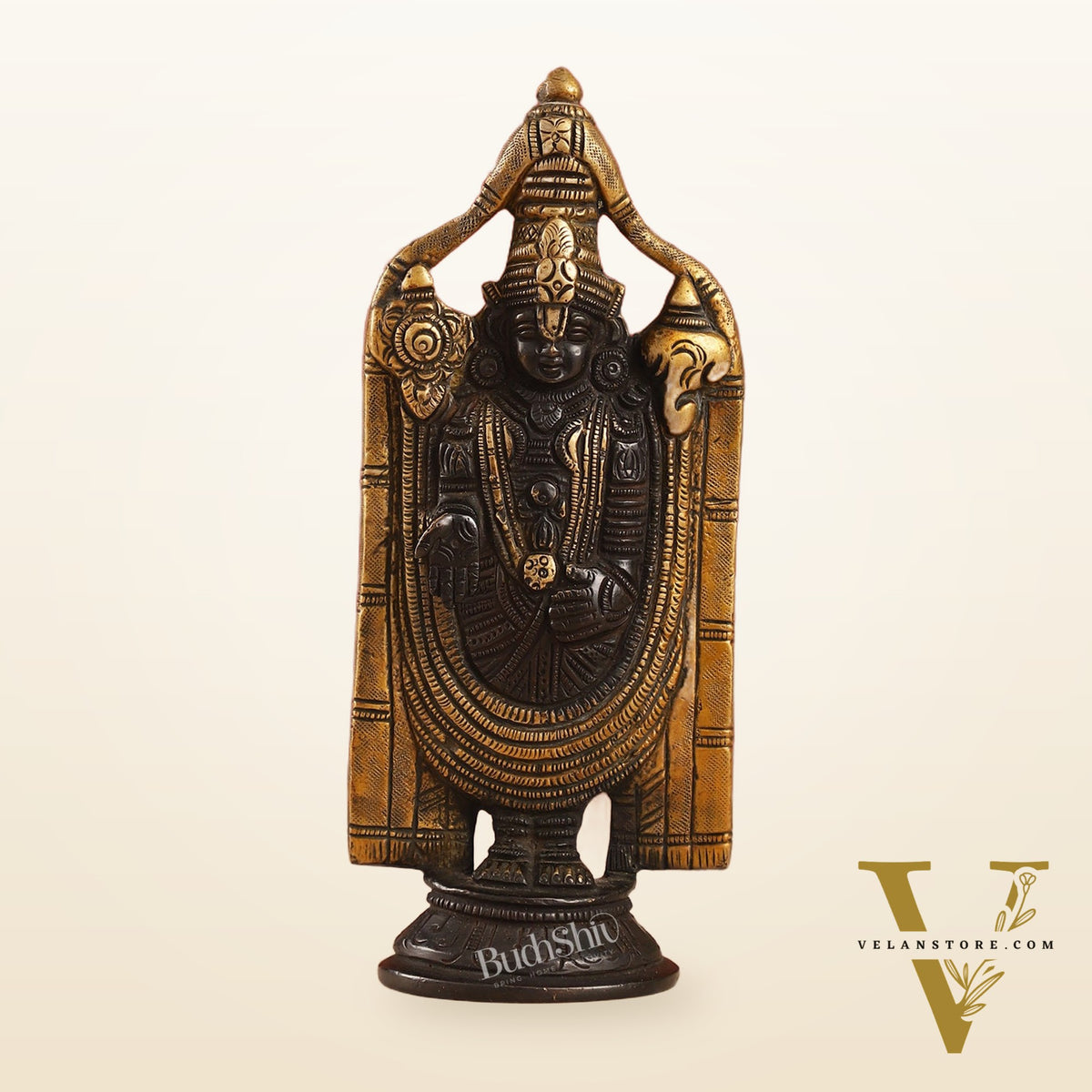 Brass tirupati Balaji statue 8" black