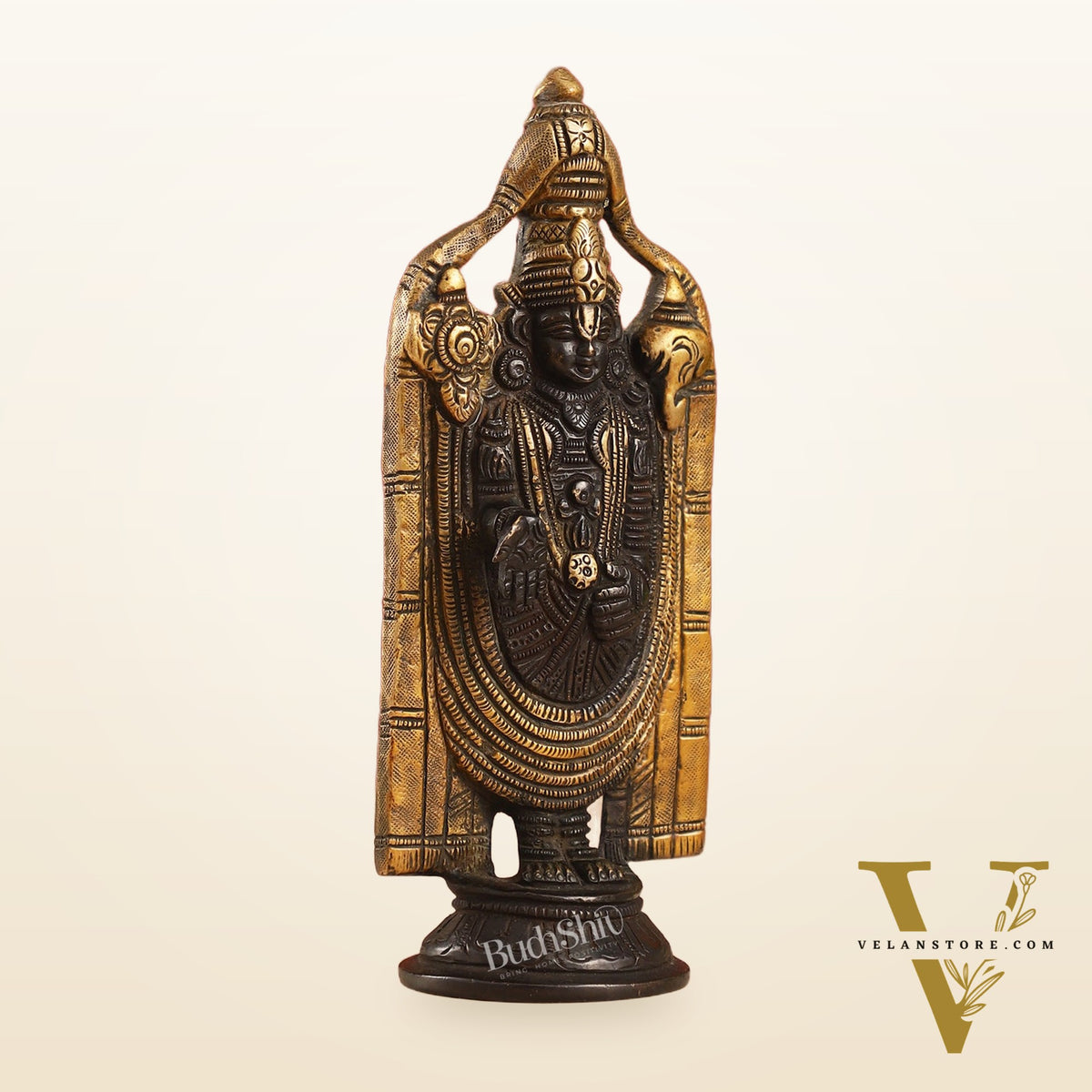 Brass tirupati Balaji statue 8" black