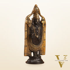Brass tirupati Balaji statue 8" black