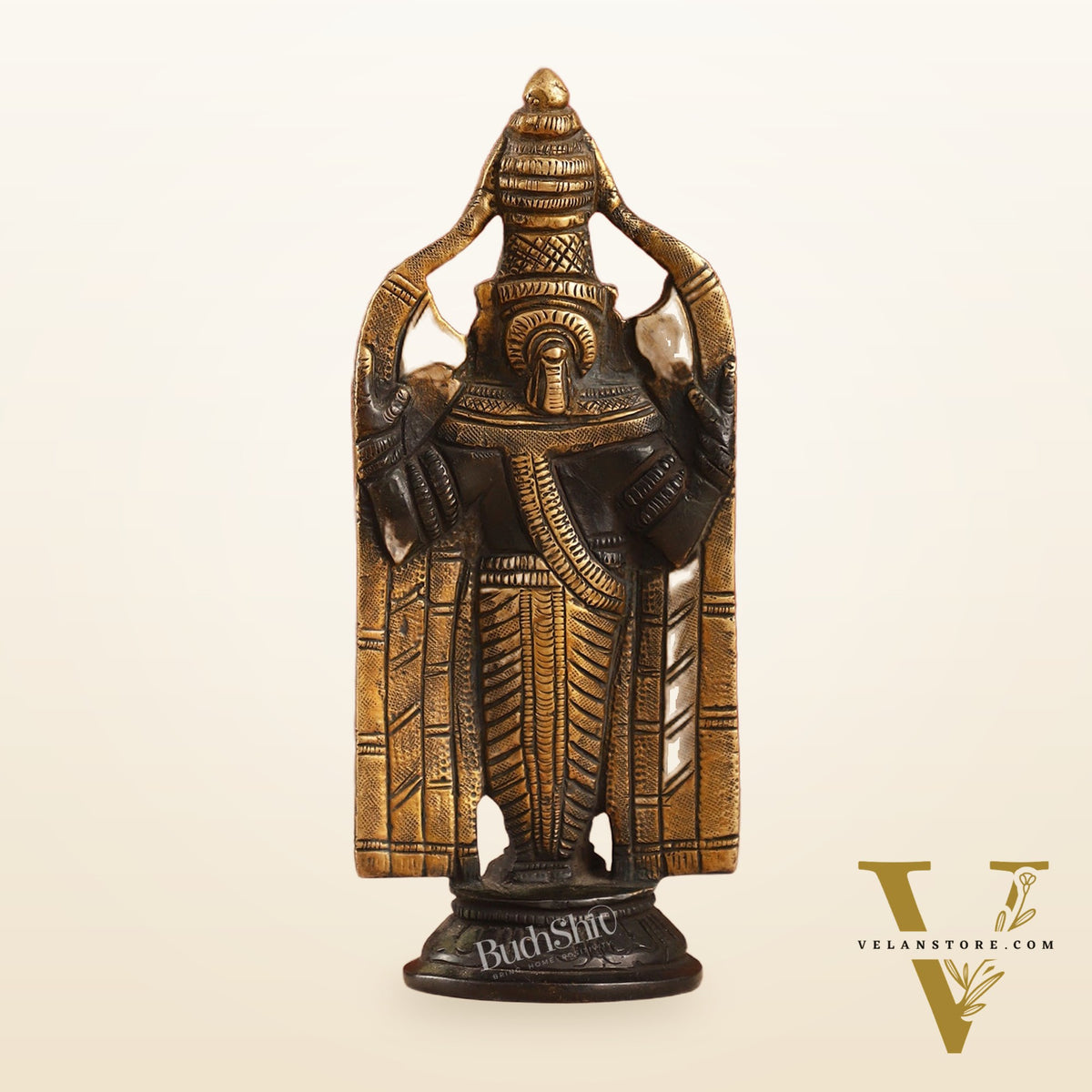 Brass tirupati Balaji statue 8" black