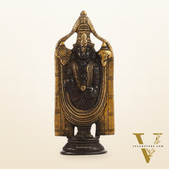 Brass tirupati Balaji statue 8" black