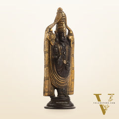 Brass tirupati Balaji statue 8" black