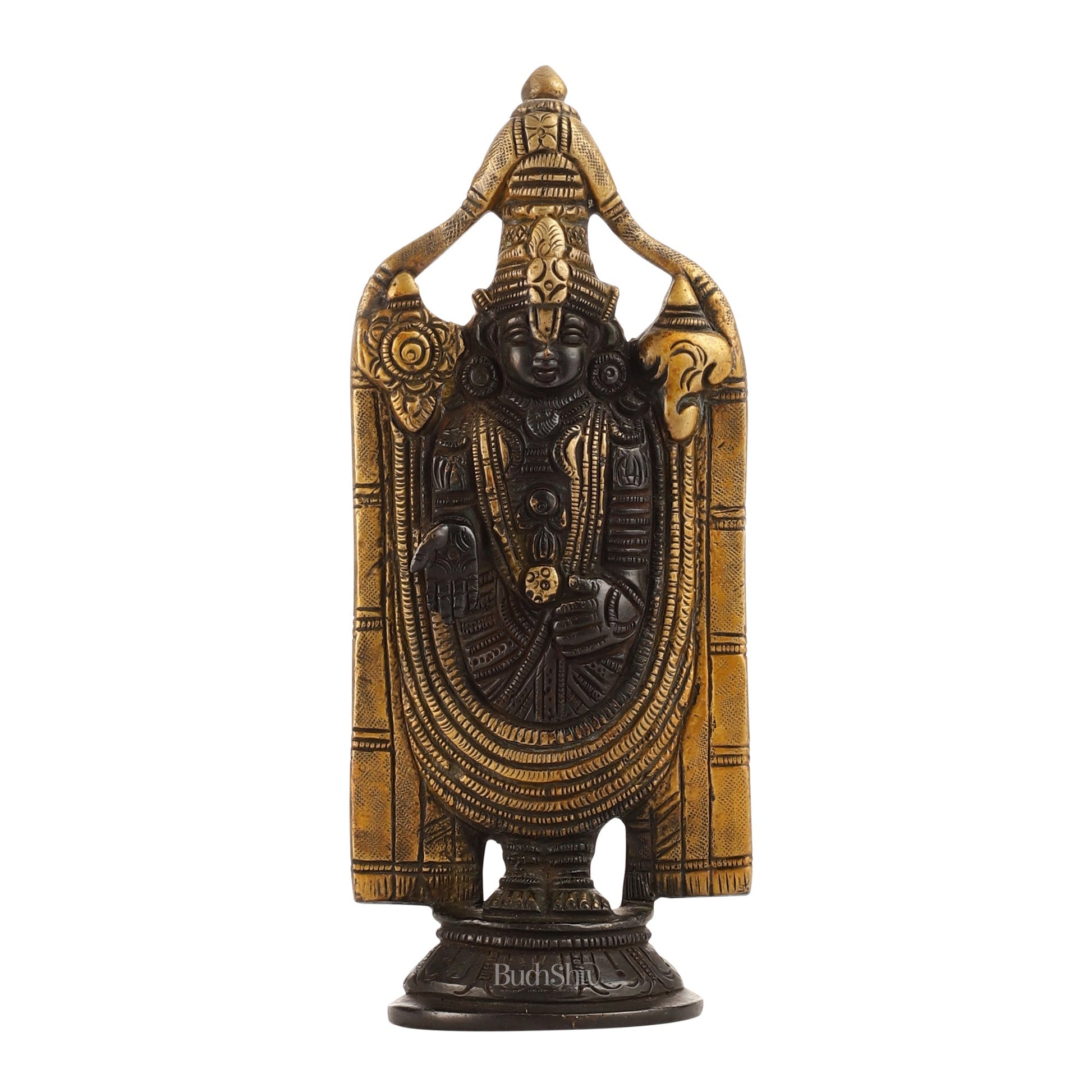 Brass tirupati Balaji statue 8" black