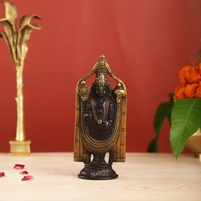 Brass tirupati Balaji statue 8" black