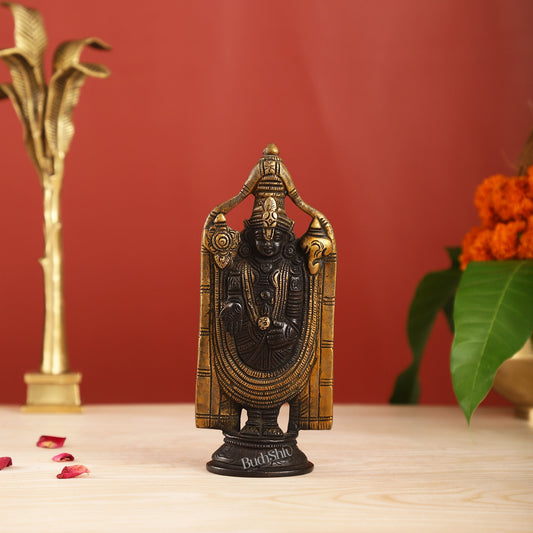 Brass tirupati Balaji statue 8" black