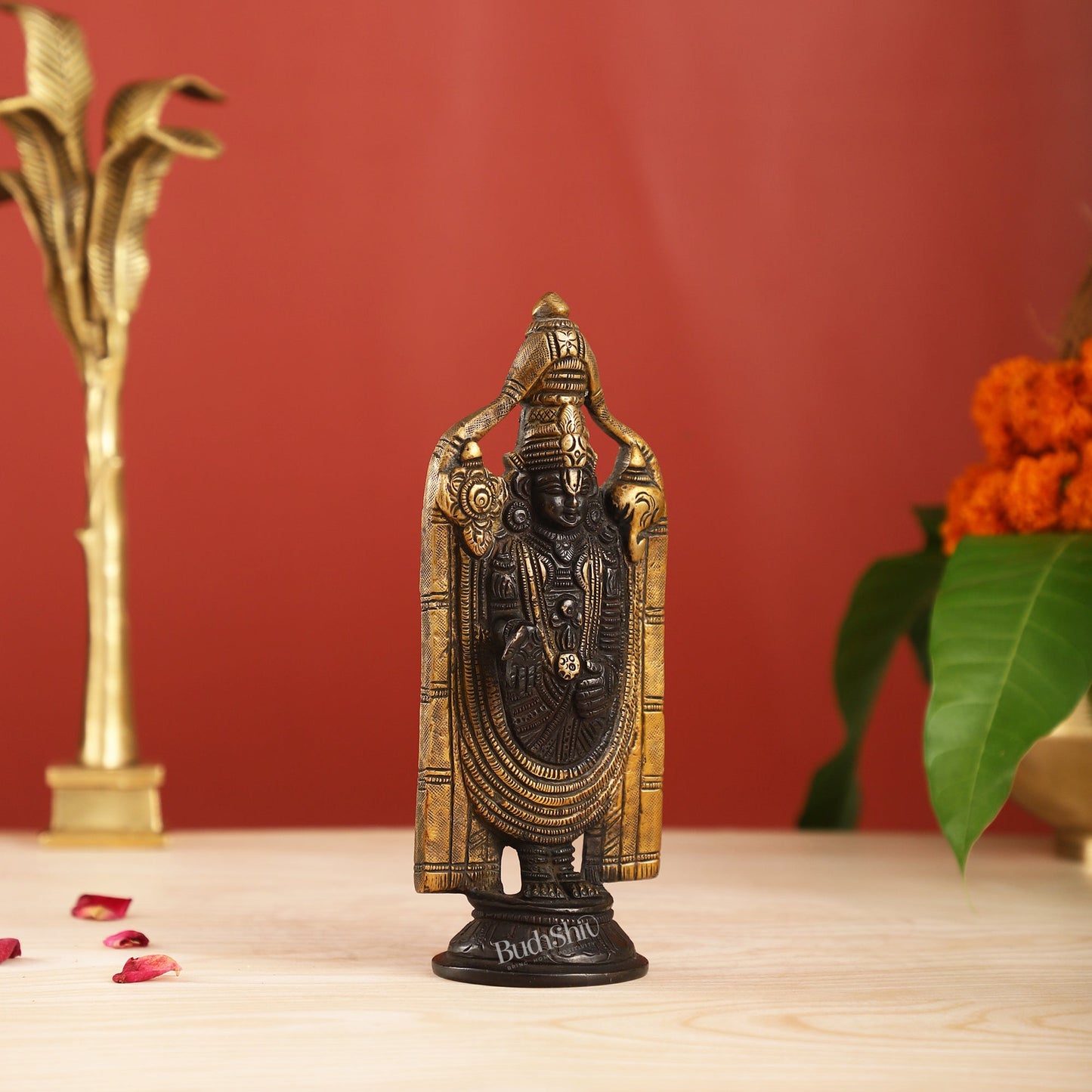 Brass tirupati Balaji statue 8" black