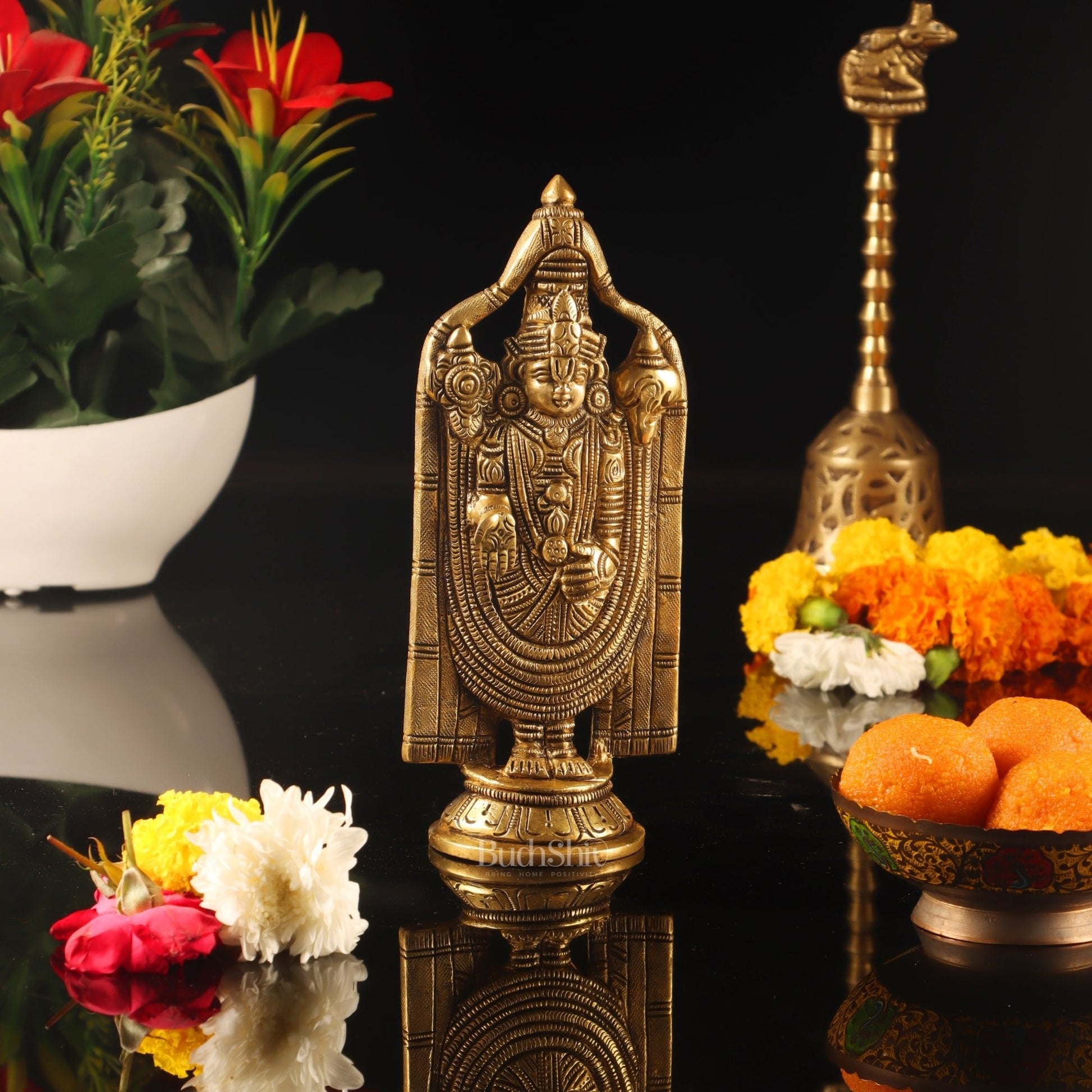Brass tirupati Balaji statue 8"
