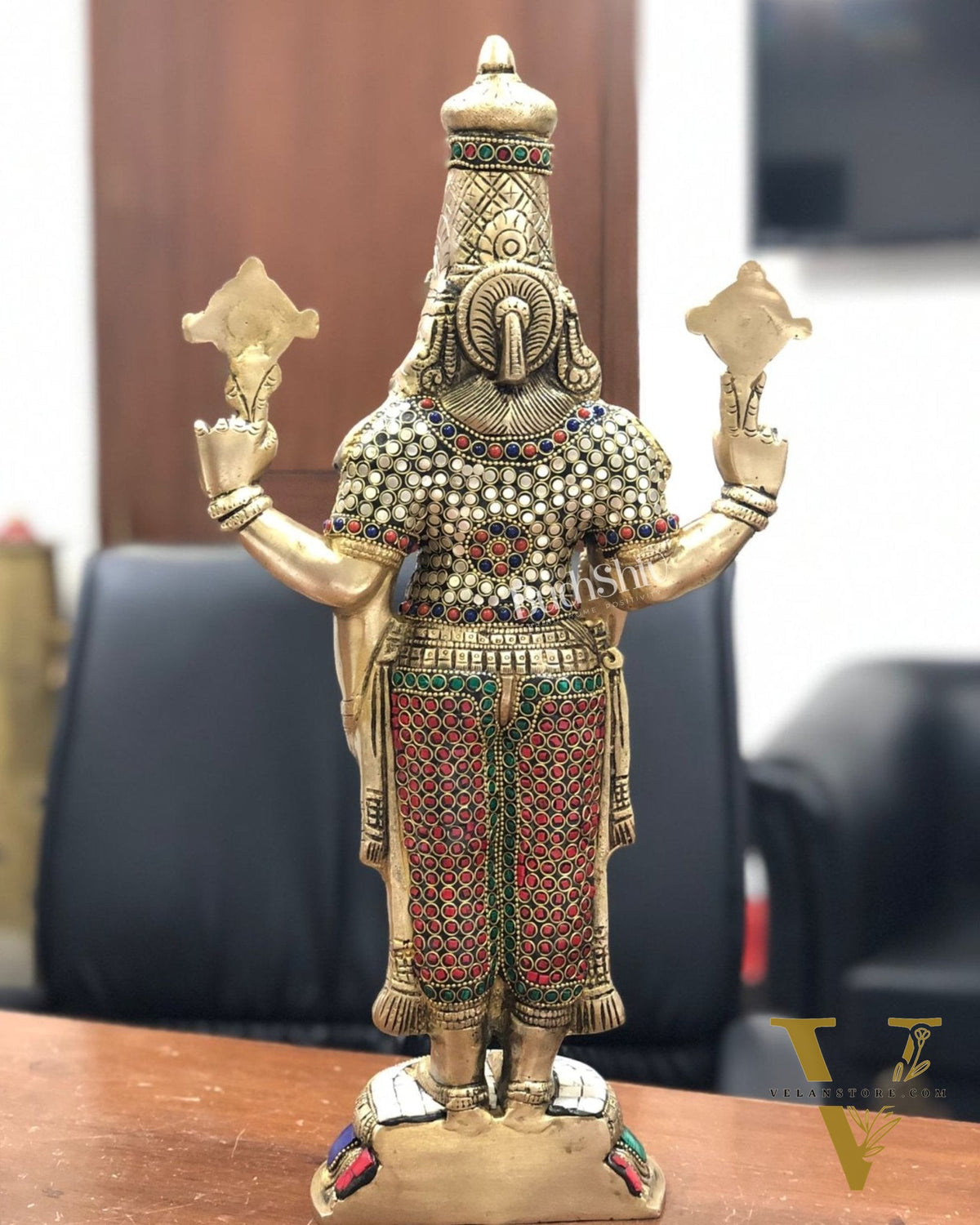 Brass Tirupati Balaji Statue Lord Venkateshwara Swamy Handcrafted 18 inch