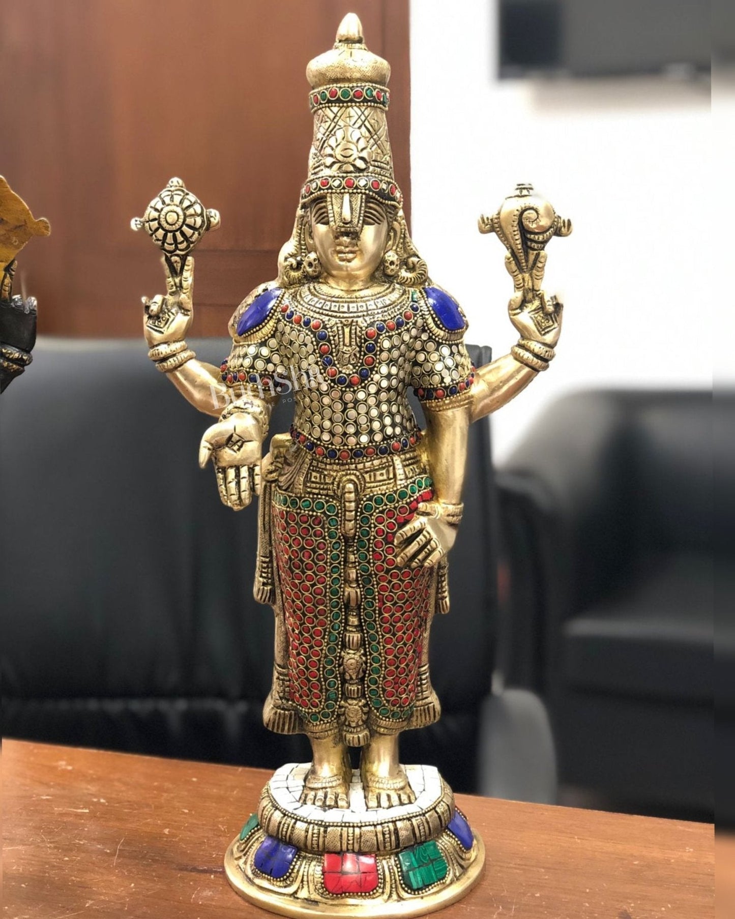 Brass Tirupati Balaji Statue Lord Venkateshwara Swamy Handcrafted 18 inch