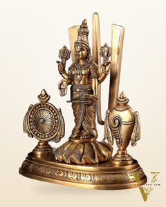 Brass Tirupati Balaji statue with Shankh Chakra | 14.5 Inch
