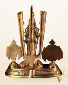 Brass Tirupati Balaji statue with Shankh Chakra | 14.5 Inch