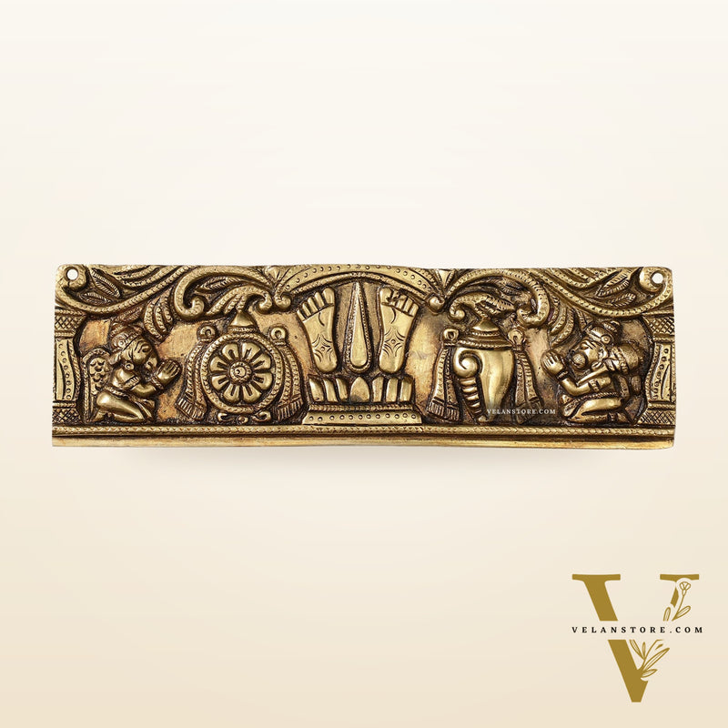 Brass Tirupati Balaji Wall Hanging with Hanuman and Garuda - 9.5 inch