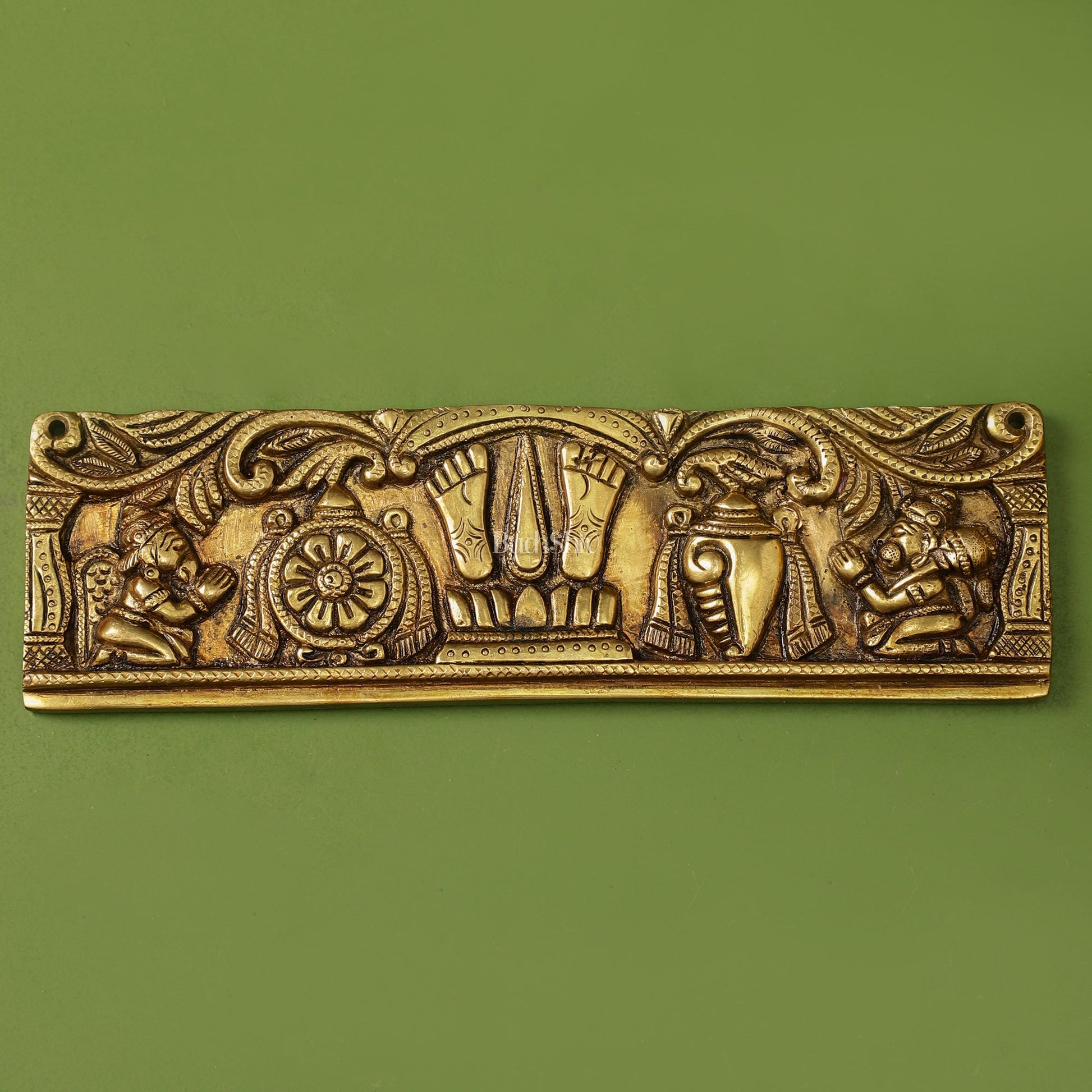 Brass Tirupati Balaji Wall Hanging with Hanuman and Garuda - 9.5 inch