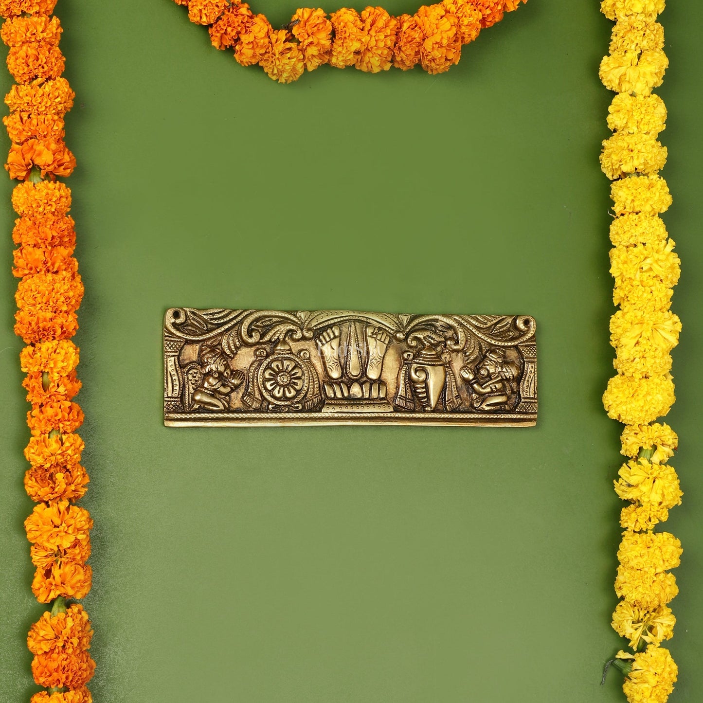 Brass Tirupati Balaji Wall Hanging with Hanuman and Garuda - 9.5 inch