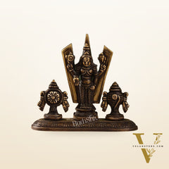 Brass tirupati balaji with Shankh Chakra namah 4"