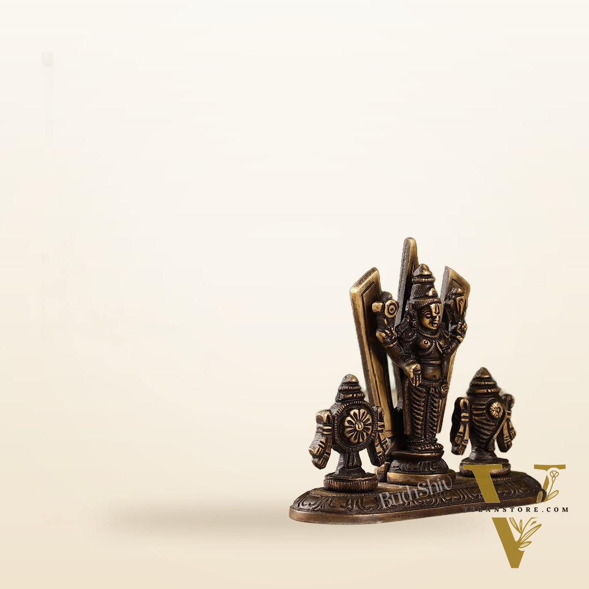 Brass tirupati balaji with Shankh Chakra namah 4"