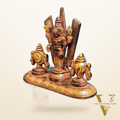 Brass tirupati balaji with Shankh Chakra namah 4"