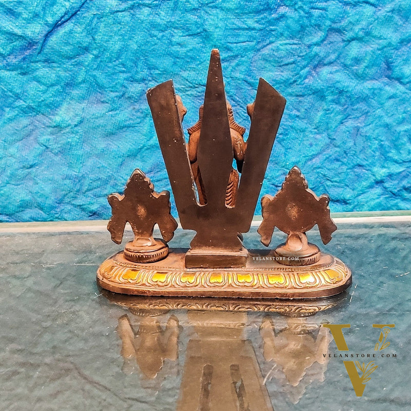 Brass tirupati balaji with Shankh Chakra namah 4"