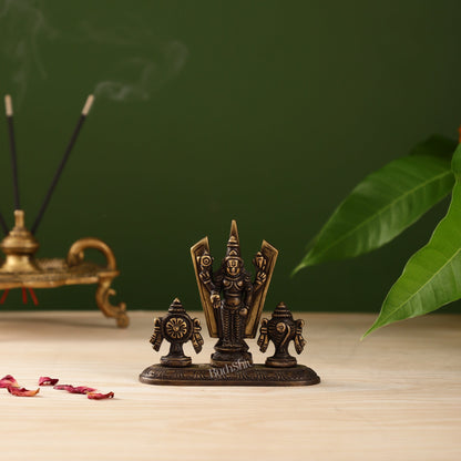 Brass tirupati balaji with Shankh Chakra namah 4"