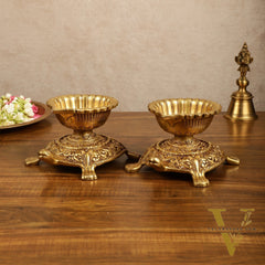 Brass Tortoise Diya Lamp 6 inch