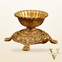 Brass Tortoise Diya Lamp 6 inch