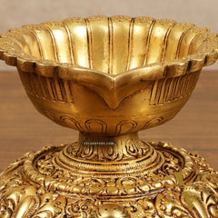 Brass Tortoise Diya Lamp 6 inch