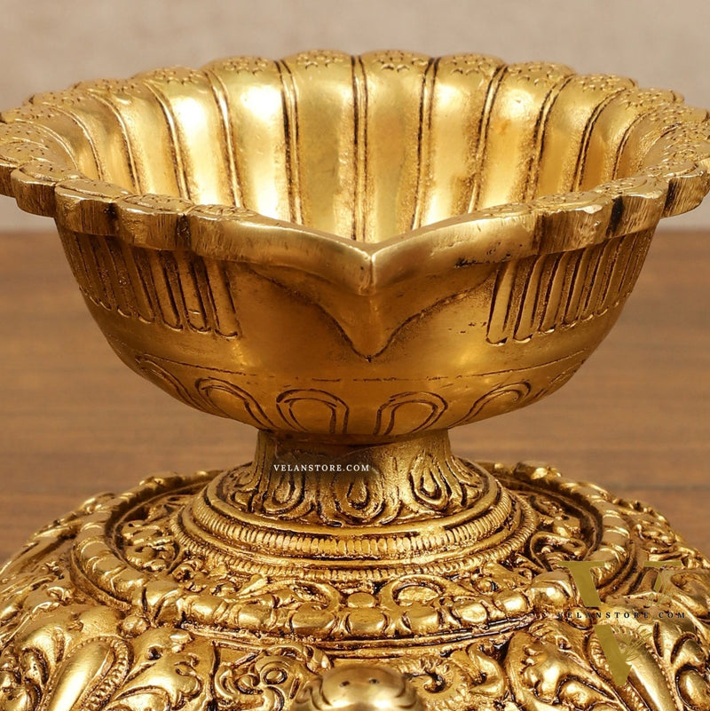 Brass Tortoise Diya Lamp 6 inch