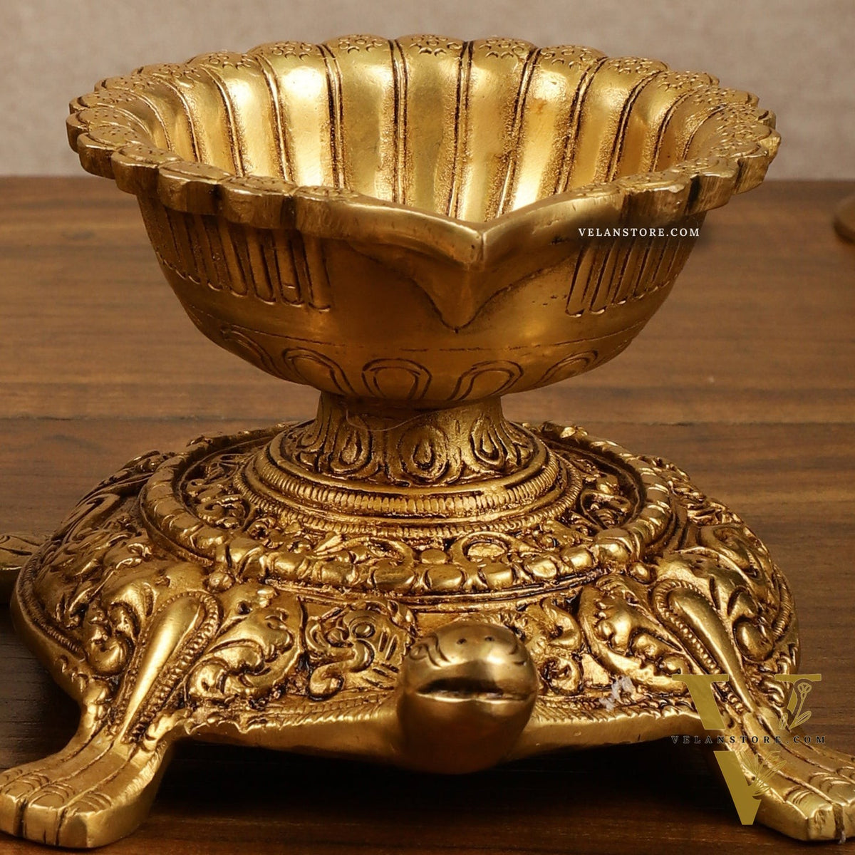 Brass Tortoise Diya Lamp 6 inch