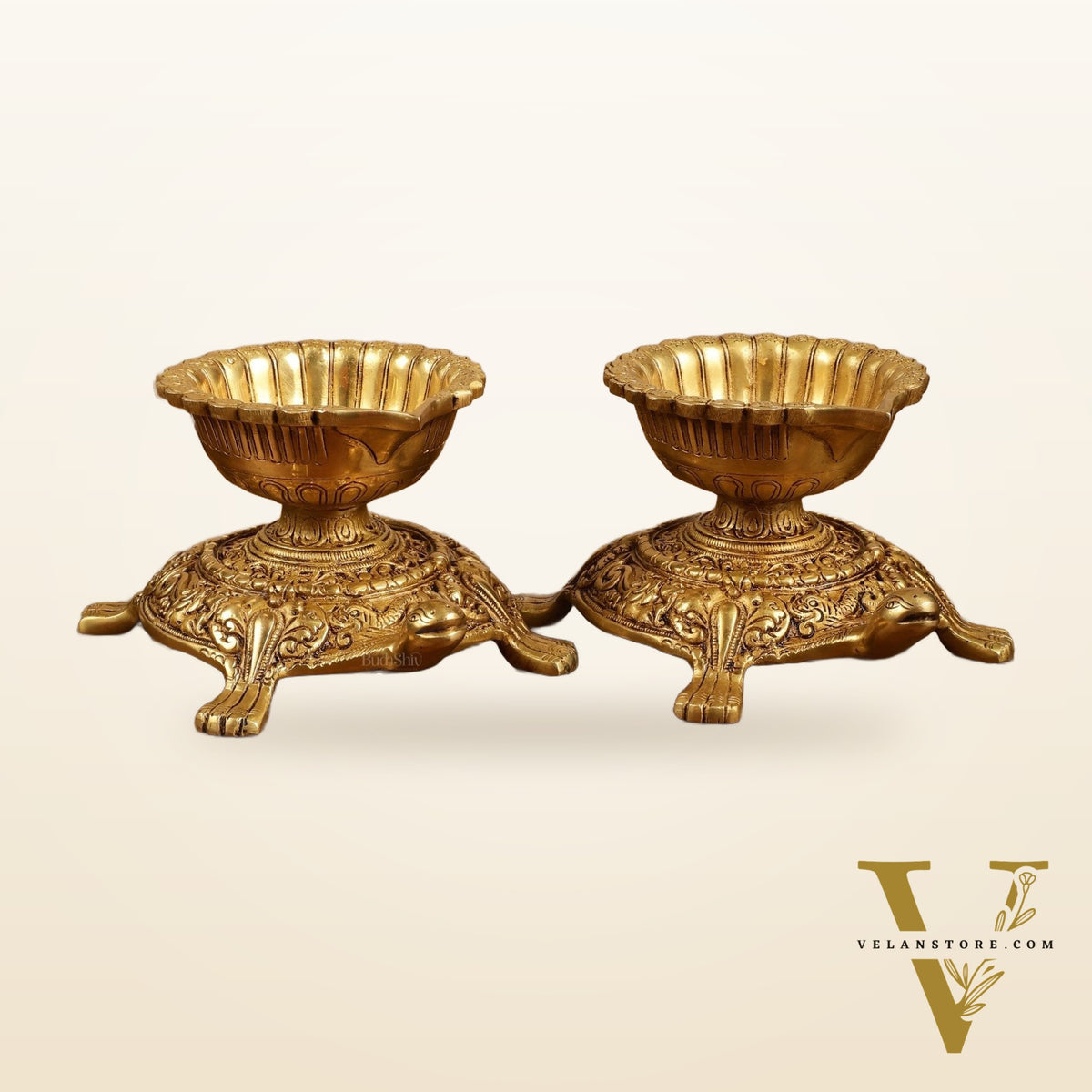 Brass Tortoise Diya Lamp 6 inch
