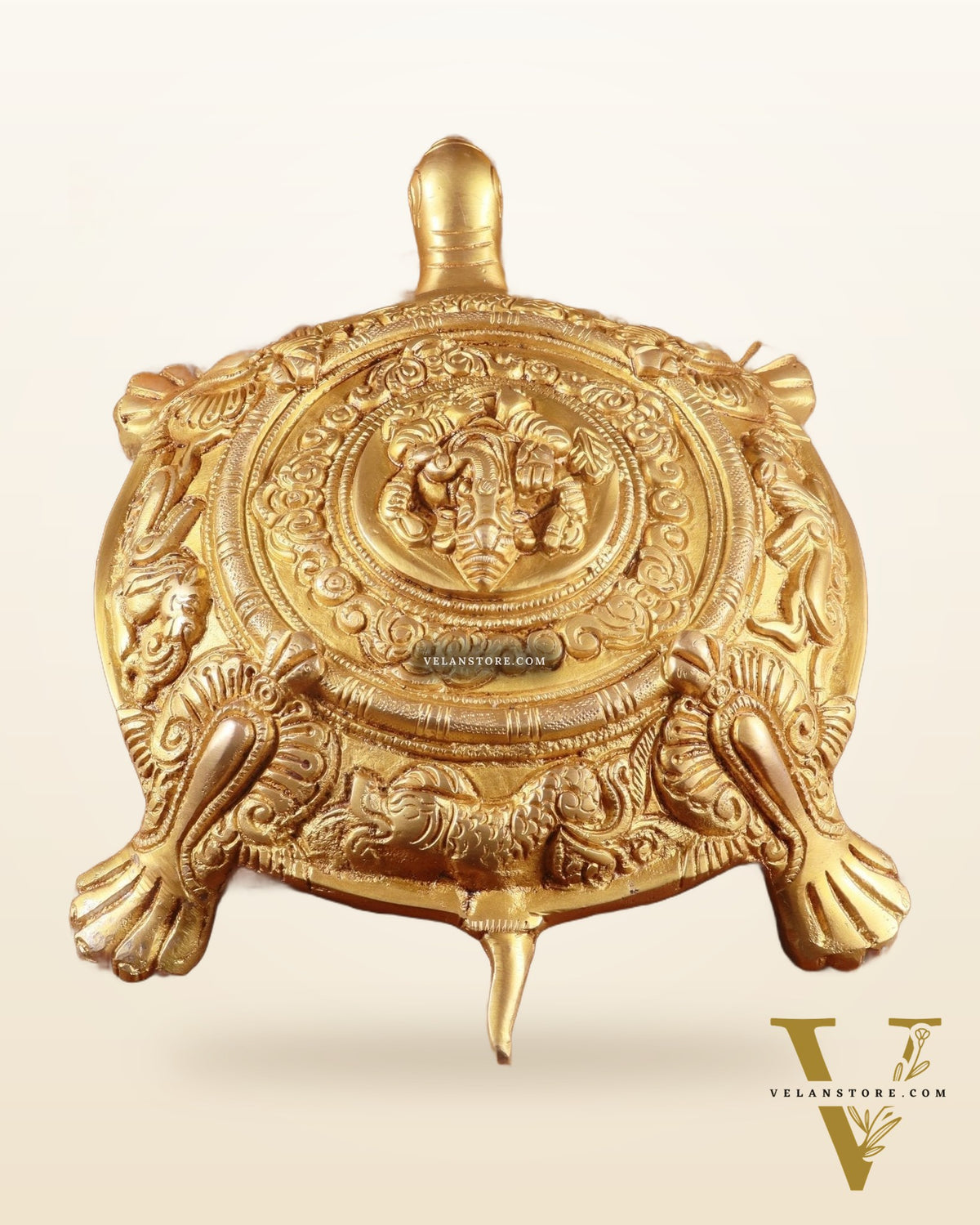 Brass Tortoise with Ganesha engraved vastu approved