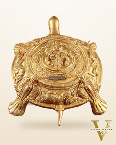 Brass Tortoise with Ganesha engraved vastu approved