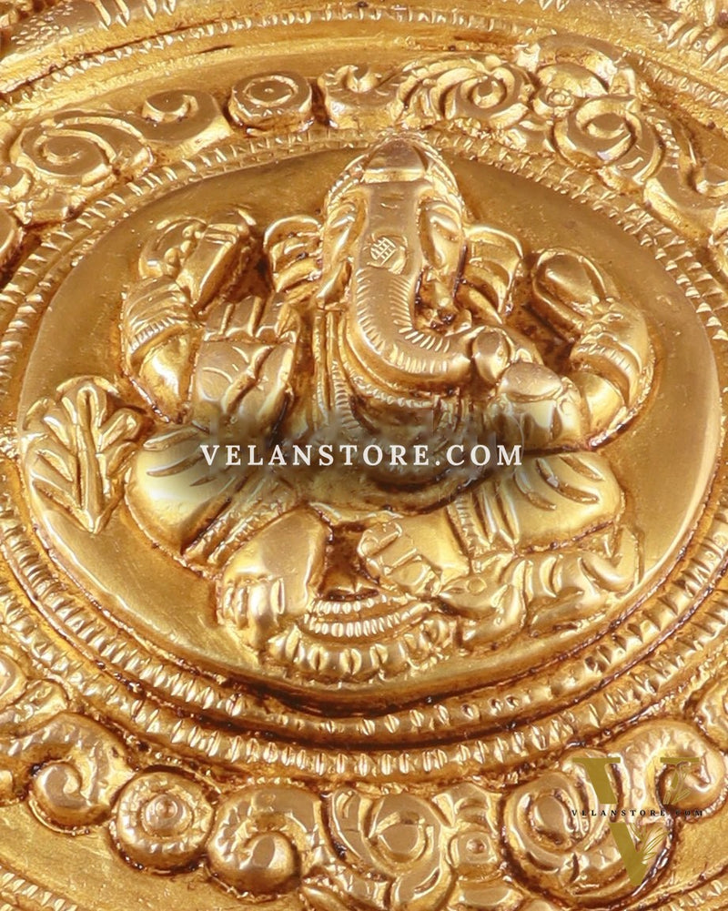 Brass Tortoise with Ganesha engraved vastu approved