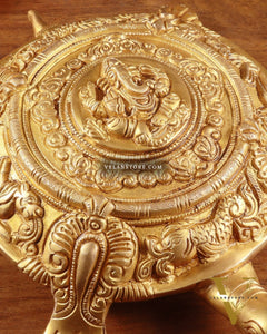 Brass Tortoise with Ganesha engraved vastu approved