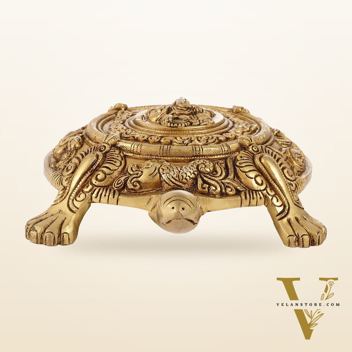 Brass Tortoise with Ganesha engraved