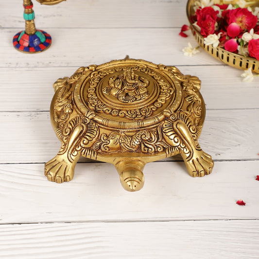 Brass Tortoise with Ganesha engraved